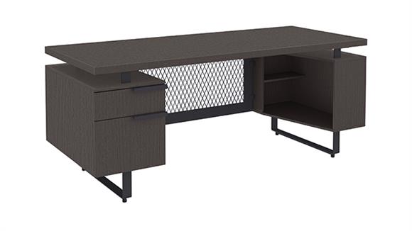 72in x 30in Single Pedestal Desk with Open Storage