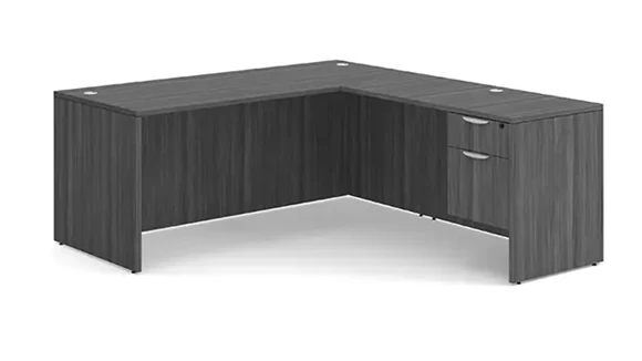 L-Desk 71in W x 77in D with 1 Pedestal