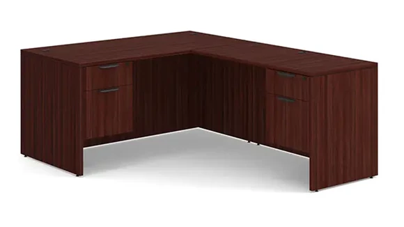 L-Desk 60in W x 77in D with 2 Pedestals