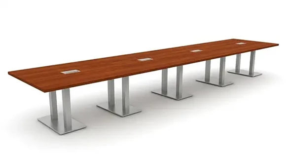 Rectangular Conference Table 20ft W x 48in D with Grommets and Wire Management