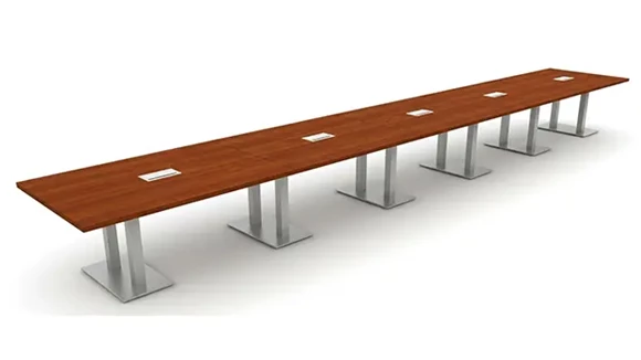 Rectangular Conference Table 24ft W x 48in D with Grommets and Wire Management