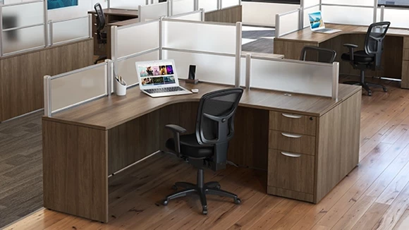Workstation 72in W x 144in D with 1 Pedestal