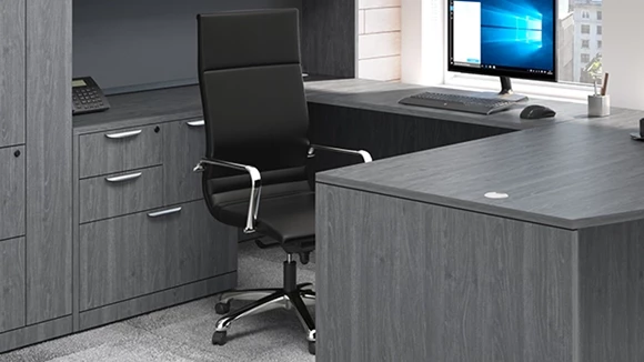 High-Back Executive Chair with Knee-Tilt Mechanism