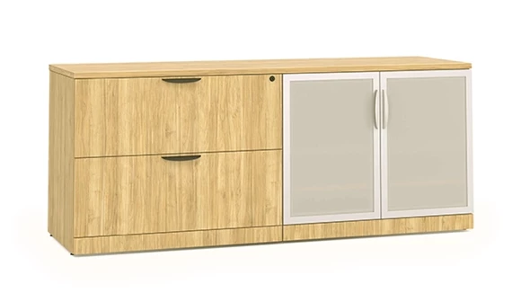 Combo Storage - Lateral Credenza with Glass Doors