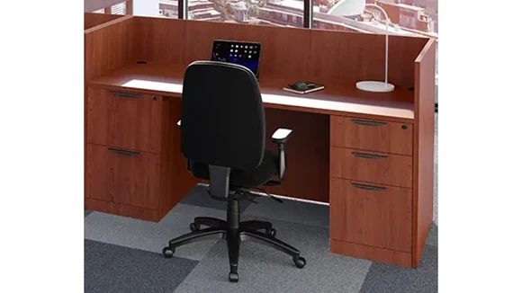 Workstation 71in W x 30in D with 2 Pedestals