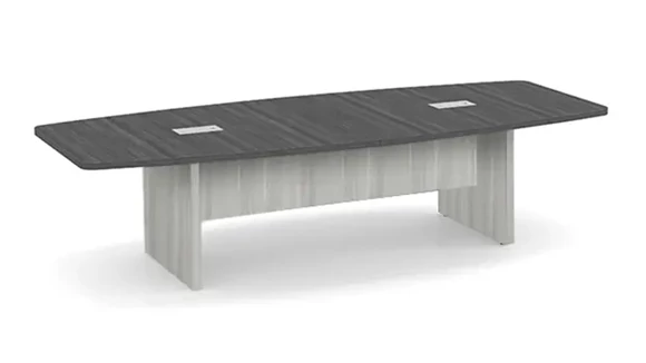 Boat Shape Conference Table 10ft W x 48in D with Slab Base