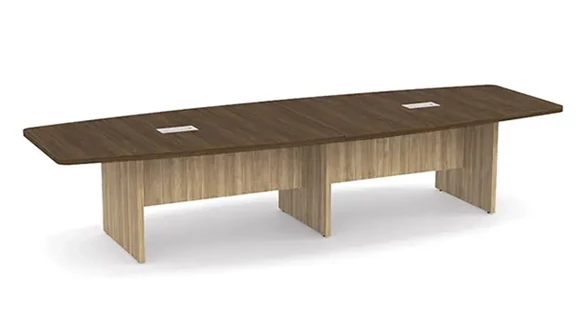 Boat Shape Conference Table 12ft W x 48in D with Slab Base
