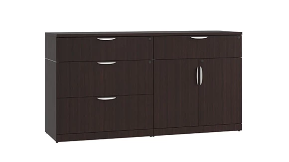 Combo Storage - Lateral Credenza with Wood Doors and Drawers