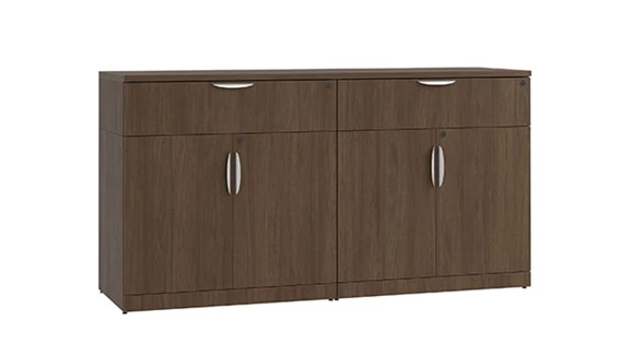 Double Wood Door Storage Credenza with Drawers
