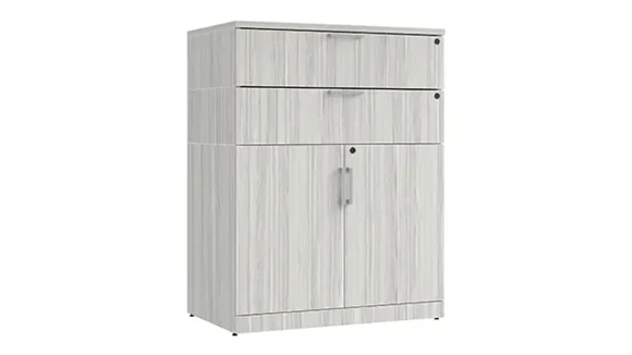 Wood Door Storage Cabinet with Double Stack Drawer