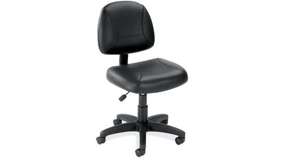 Black Leather Armless Task Chair