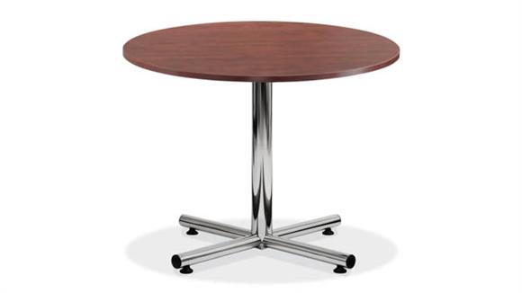 36in Round Cafe Height Table with Silver Base