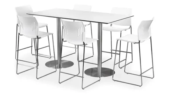 Cafeteria Table 60in W x 30in D with Brushed Aluminum Base