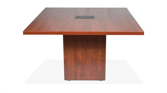 48in W Standing Height Conference Table with Cube Base