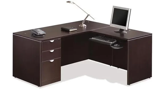 L-Desk 66in W x 60in D with 1 Pedestal