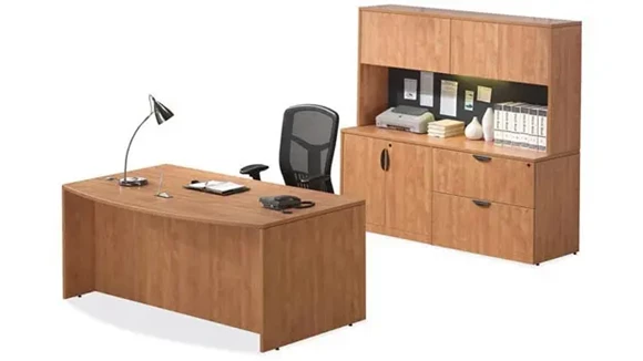 Office Suite with Bow-Front Desk and Lateral File