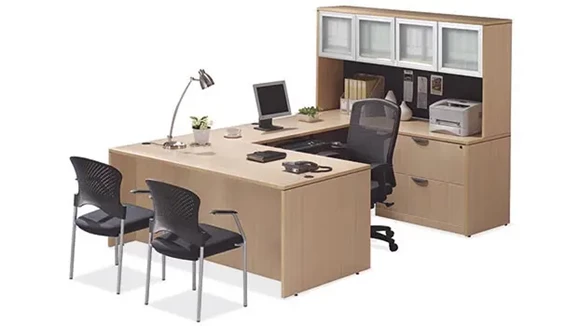 U-Desk 72in W x 107in D with Hutch