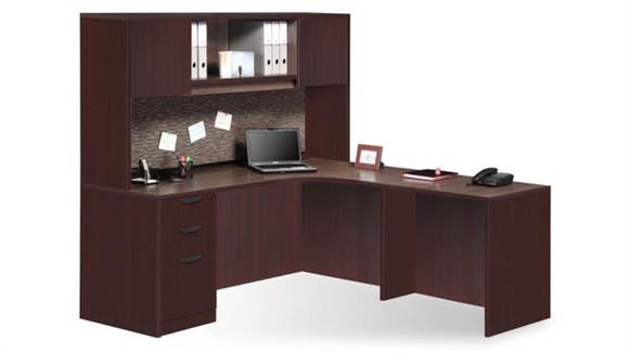 72in x 66in L Shaped Desk with Hutch