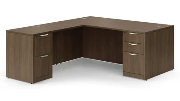L-Desk 72in W x 78in D with 2 Pedestals