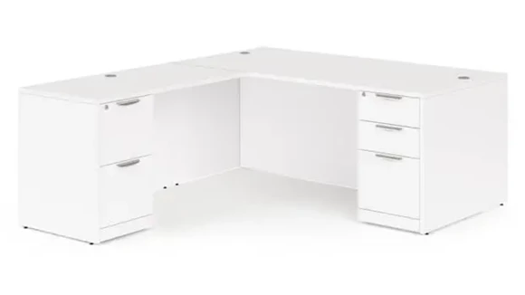 L-Desk 72in W x 84in D with 2 Pedestals