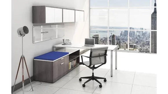L-Desk Unit 72in W x 72in D with 2 Drawers