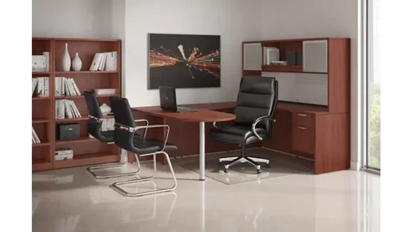 U-Desk 72in W x 102in D with 1 Pedestal and Hutch