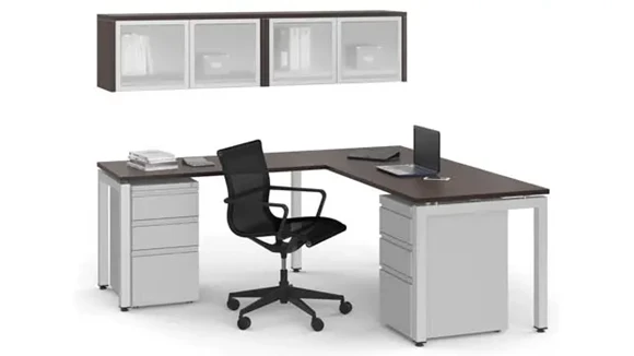 L-Desk 72in W x 78in D with 1 Pedestal