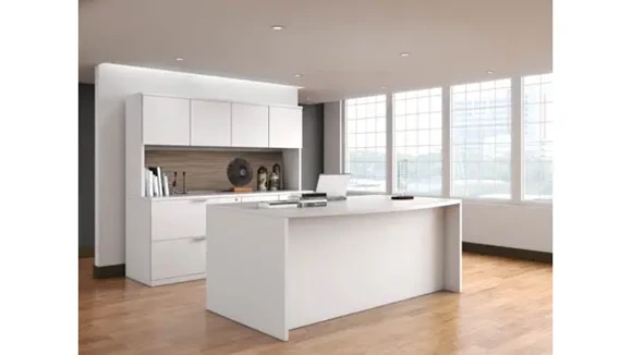Office Suite with Bow-Front Desk and Lateral File
