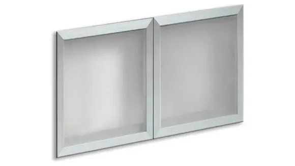 Desk Hutch 66in W with Glass Doors Set of 2
