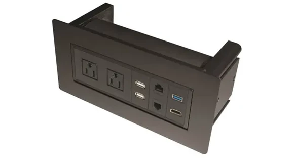 Power Grommet 10in W x 5in D x 4in H with 2 Outlets