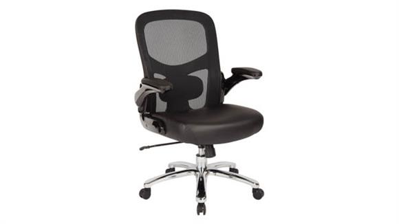Big & Tall Mesh Back, Leather Seat Executive Chair