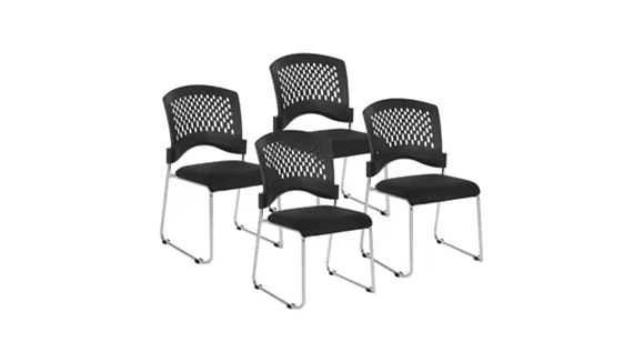 Armless Stack Chair with Sled Base and Fabric Seat Set of 20