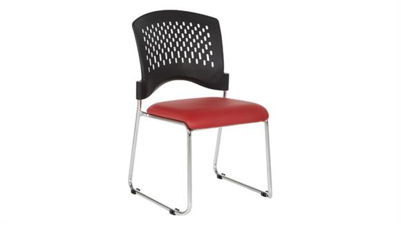 Plastic Vent Back Sled Base Chair with Enhanced Fabric Seat