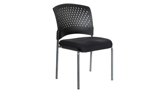 Plastic Vent Back Armless Guest Chair and Enhanced Fabric Seat