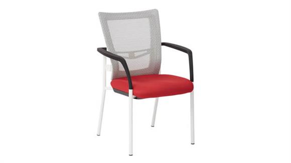 White Mesh Back, Fabric Seat Guest Chair