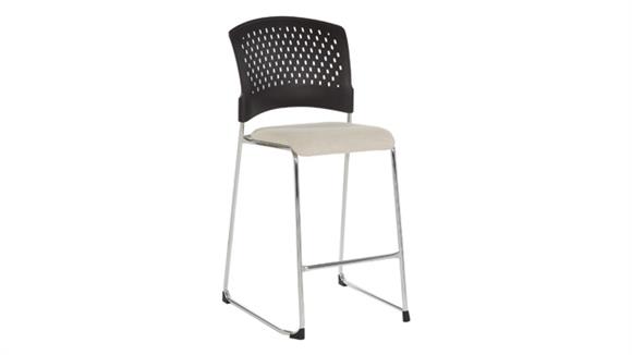 Plastic Vent Back Stool with Enhanced Fabric Seat