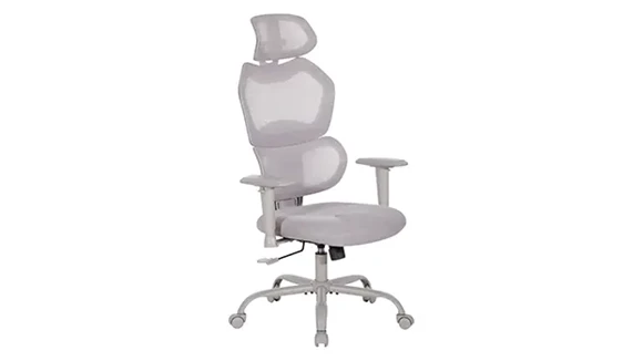 Mesh-Back Task Chair with Headrest and Adjustable Lumbar