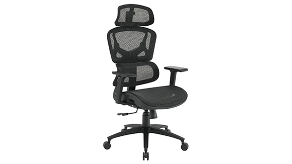 Mesh Back / Mesh Seat Task Chair Wi Adjustable Headrest