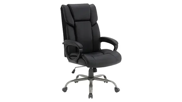 High-Back Executive Chair with Lumbar Support and Leather Seat
