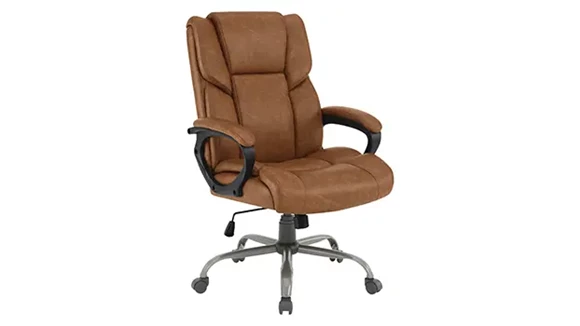Mid-Back High-Back Task Chair with Lumbar Support and Leather Seat