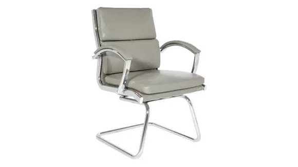 Mid Back Faux Leather Guest Chair