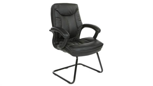 Mid Back Faux Leather Guest Chair