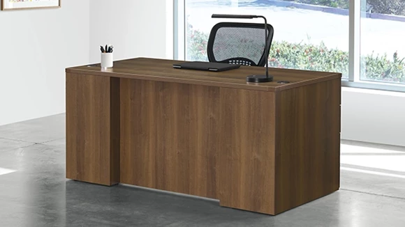Desk 66in W x 30in D with 2 Pedestals