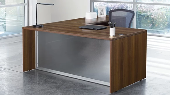 L-Desk 71in W x 84in D with 1 Pedestal