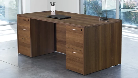 Desk 72in W x 36in D with 2 Pedestals