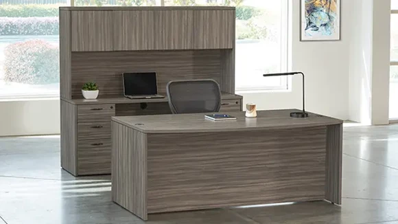 Office Suite with Bow-Front Desk and Pedestal