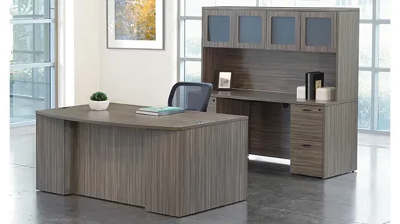 Office Suite with Bow-Front Desk and Pedestal