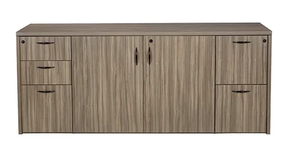 Storage Credenza 72in W x 23in D x 30in H with 2 Pedestals