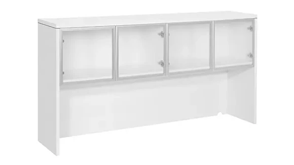 Desk Hutch 72in W x 15in D x 36in H with 4 Glass Doors