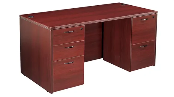 Desk 66in W x 30in D with 2 Pedestals